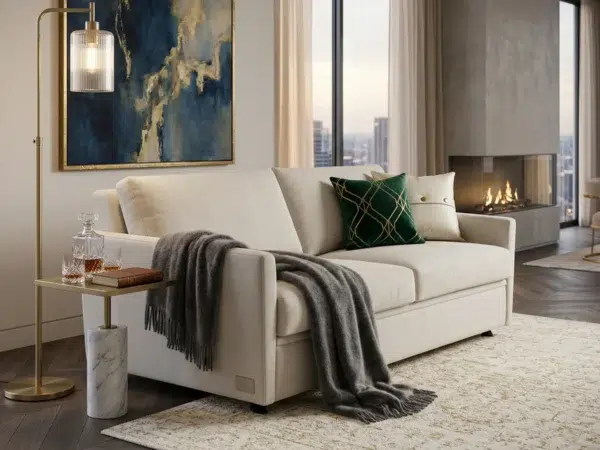 Armchairs, sofas, tables, office chairs, lamps